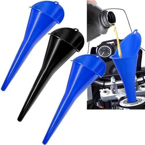 3-Pack Long-Neck Oil Funnels, Gas & Transmission Fluid by Cartisen