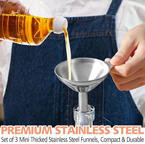 Anaeat Stainless Steel Mini Kitchen Funnel Set, 3 Pack Durable Metal Filling - Image 2