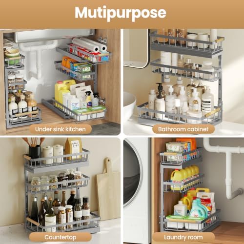 Under Sink Organizer for Kitchen and Bathroom Cabinet Pull Out storage - Image 7
