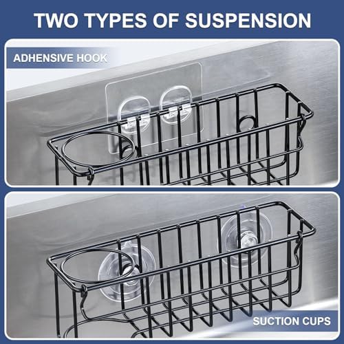 3-In-1 Sponge Holder for Kitchen Sink, 2 Type Suspension Options, Hanging Sink - Image 2