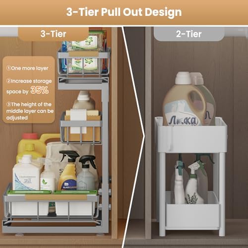 Under Sink Organizer for Kitchen and Bathroom Cabinet Pull Out storage - Image 4