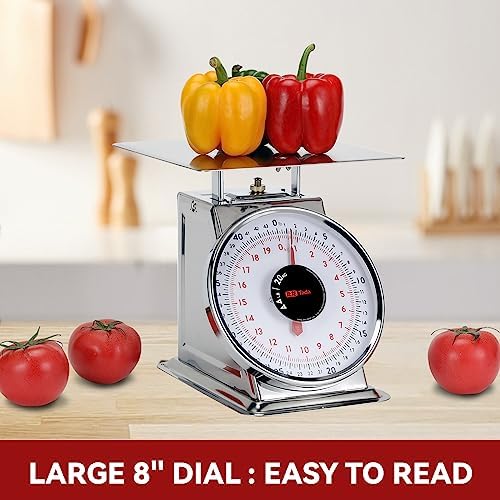 Tada 44 LBS Stainless Steel Heavy Duty Mechanical Kitchen and Food Scale - Image 4