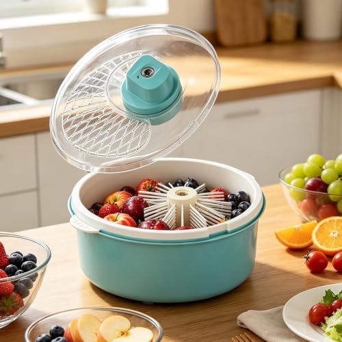 Fruit Cleaner Spinner Portable Berry Produce Rinse Bowl Lettuce Spinner - Image 5