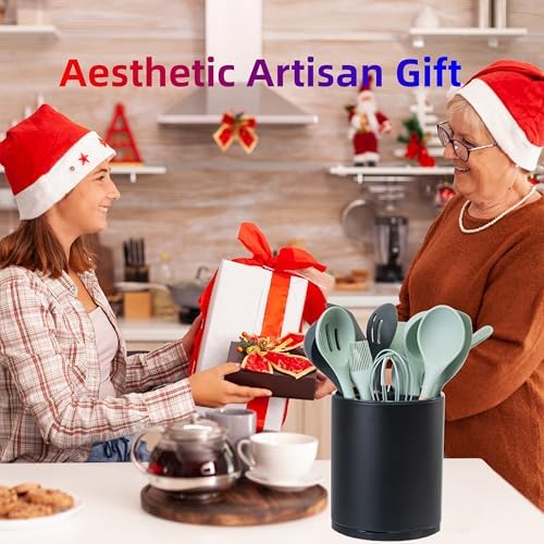 LIBODOUR Kitchen Utensil Holder, Extra Large 360°Rotating - Image 3