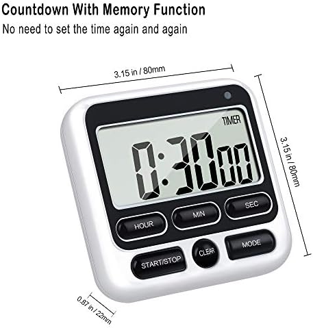 4-in-1 Digital Timer with Count Up/Down, Clock & Alarm, Ring & Silent Modes - Image 5