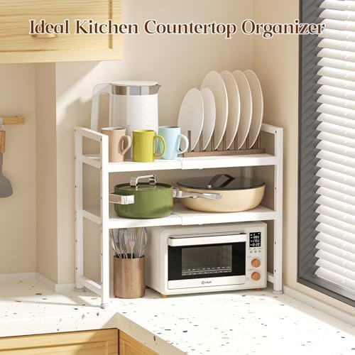 2-Tier Expandable Kitchen Storage Shelf, 150LBS Heavy Duty Metal Shelving Units - Image 7