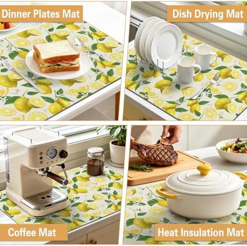Kitchen Countertop Dish Drying Mat, Super Absorbent Coffee Bar Mat - Image 6