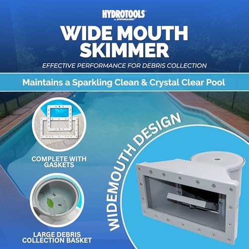 Swimline HYDROTOOLS Grey Standard Wide Mouth Above Ground Pool Skimmer Kit | - Image 2