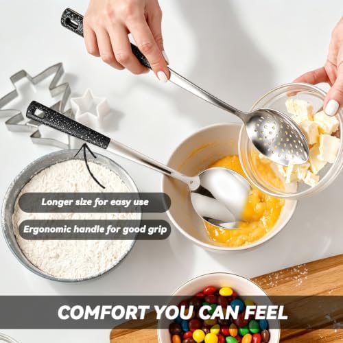 7 Pcs Stainless Steel Serving Spoon and Kitchen Cooking Utensils Set - Image 2