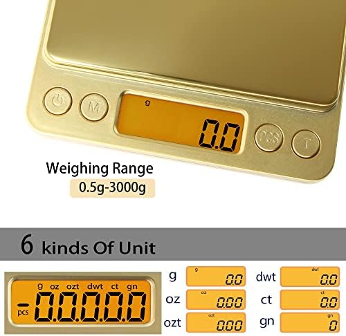 Fuzion Small Gram Scale 3000g, Digital Kitchen Food Scale, Gram and Ounce - Image 2