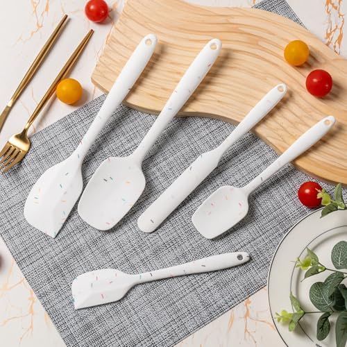 Silicone Spatula Set, 5 Piece Food Grade Rubber Spatulas, Candy Color - Image 7