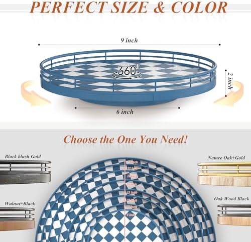Blue and White Checkerboard Lazy Susan - Image 6