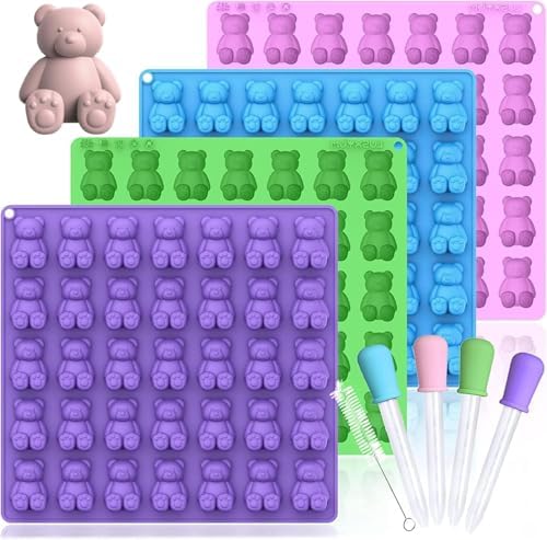 LUSHYUM 4PCS Large 5 ML Gummy Bear Moulds, 140 Total Cavities by LUSHYUM