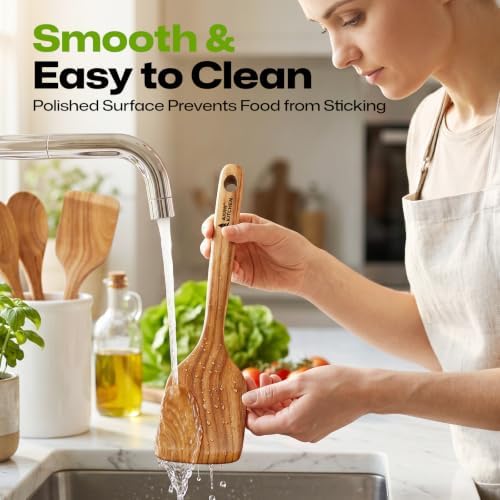 8-Piece Teak Wood Kitchen Utensils Set - Image 2