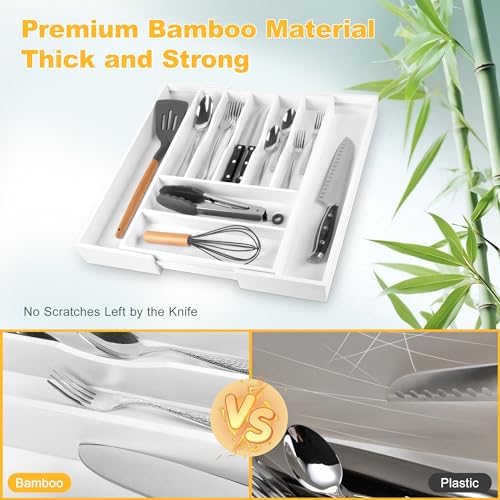 Large Premium Bamboo Silverware Organizer - Image 5