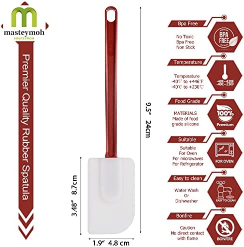 Flexible Rubber Spatulas, Silicone Spatula Set, Soft Rubber Spatula Scraper 9.5 - Image 2