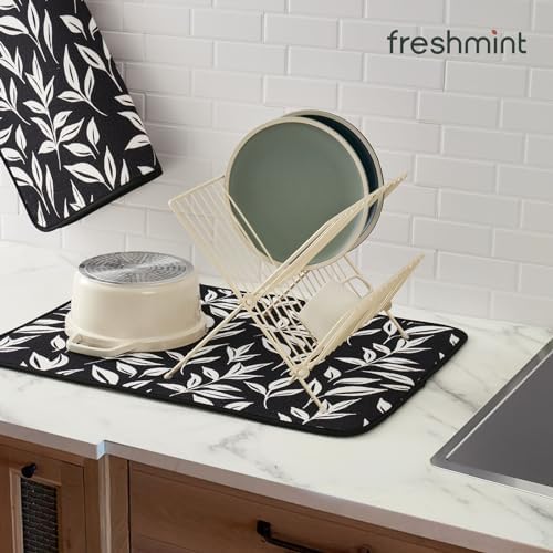 FRESHMINT Dish Drying Mats 2 Pack, Verdant Leaves - Image 5