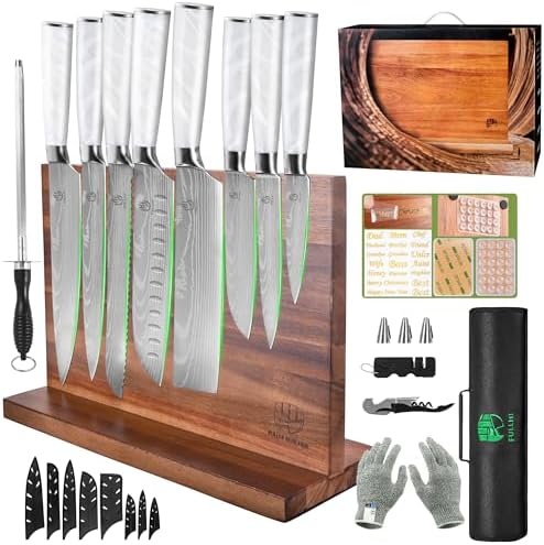 FULLHI 15pcs Japanese Knife Set by ExpertForPortableAndButcherKnifeSet