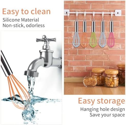 BAEKZ Multi-Color Mini Silicone Kitchen Whisks - Image 5