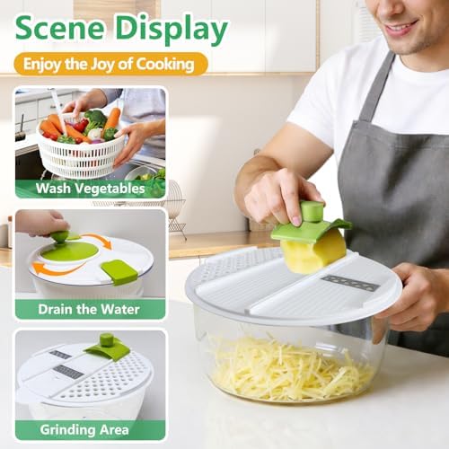 Salad Spinner Large, Vegetables Fruits Wash Bowl, Lettuce Spinner - Image 7
