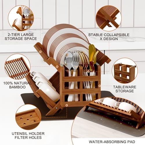 Greenual Teak Dish Drying Rack - Image 5