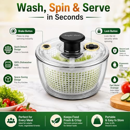 Good Grips Salad Spinner 6.3 Qt – Large Lettuce Spinner & Salad Cleaner - Image 3