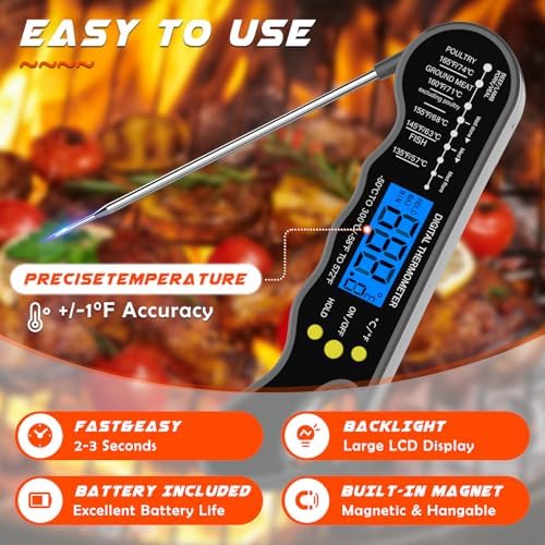Instant Read Meat Thermometer, Fast & Accurate Digital Food Thermometer - Image 4