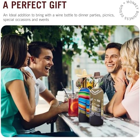 Monkey Business Giftbox for Wine Lovers – 2 Neoprene Wine Bottle Poncho Covers - Image 6
