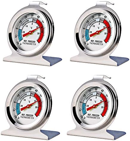 4 Pack Refrigerator Freezer Thermometer Large Dial Analog Thermometer by LinkDm