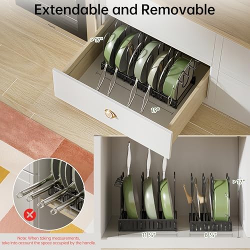 MUDEELA 8-Tier Adjustable Pots and Pans Organizer Rack under Cabinet - Image 5
