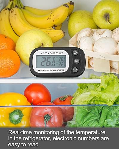 Frienda 4 Pcs Black Fridge Thermometer Refrigerator - Image 5