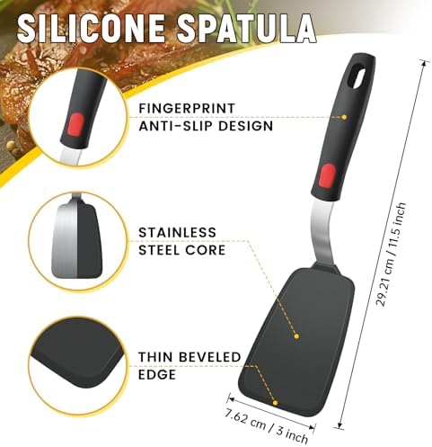 Flexible Silicone Spatula Turner, Heat Resistant Silicone Turner - Image 2