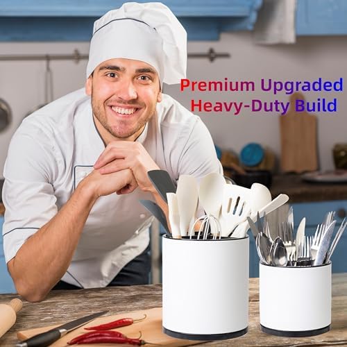 LIBODOUR Kitchen Utensil Holder, Large 360°Rotating - Image 4