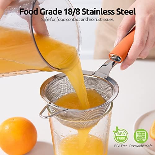 18/8 Stainless Steel Mesh Strainer: U-Taste 3.9 Inch Kitchen Fine Mesh Sieve - Image 3