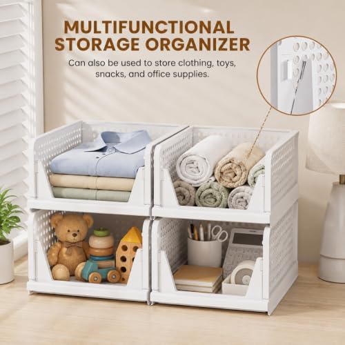 Upgraded Closet Organizers and Storage, Stackable Closet Organizer Basket - Image 6