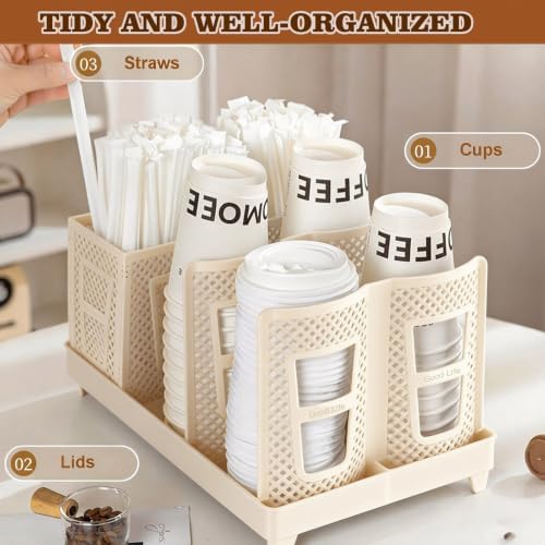 Tirifer Cup and Lid Holder, Disposable Paper Cup Dispenser - Image 4