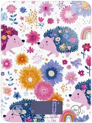 Hedgehog Rainbow Flowers Food Kitchen Scale Digital Weight Grams and Ounces by Unknown