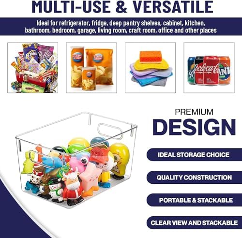 Clear Plastic Storage Bins, Pantry Organizers and Storage Containers Fridge - Image 5