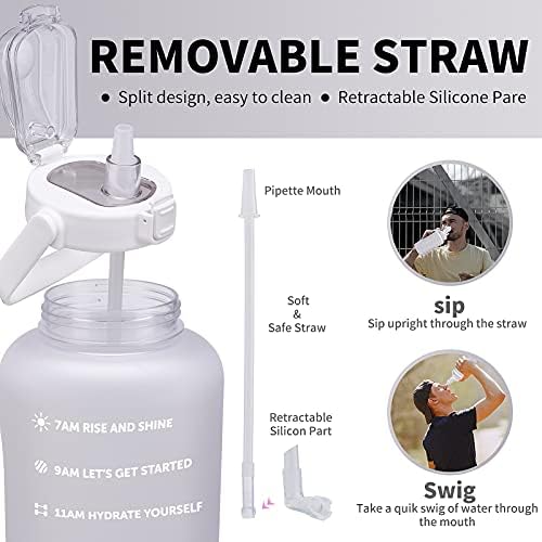 ST-YIBEN 64oz, 128oz Large Motivational Water Bottle - Image 5