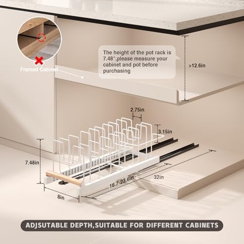 Magheo Pull Out Pots and Pans Organizer Under Cabinet - Image 5