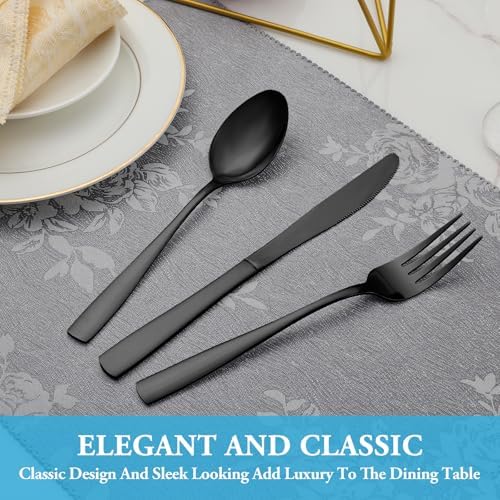 30 Pcs Black Silverware Set, Stainless Steel Flatware Set Service - Image 6