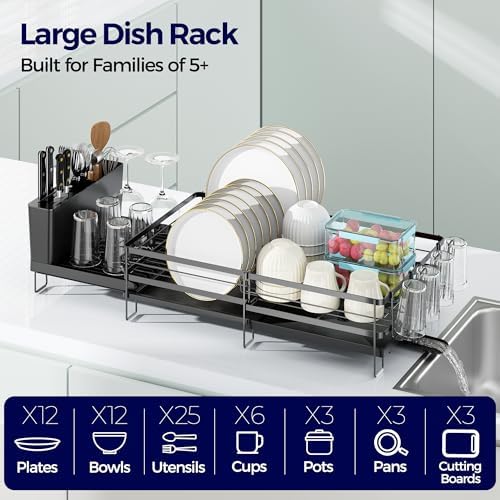 Large Dish Drying Rack, Expandable Dish Rack - Image 3