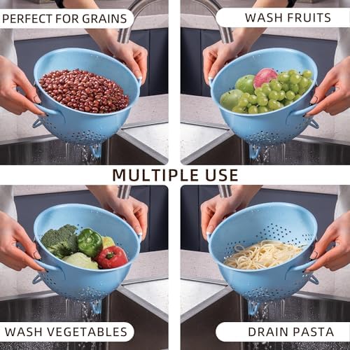 Metal Colander 5 Quart Powder Coated Self-draining Metal Strainer - Image 6