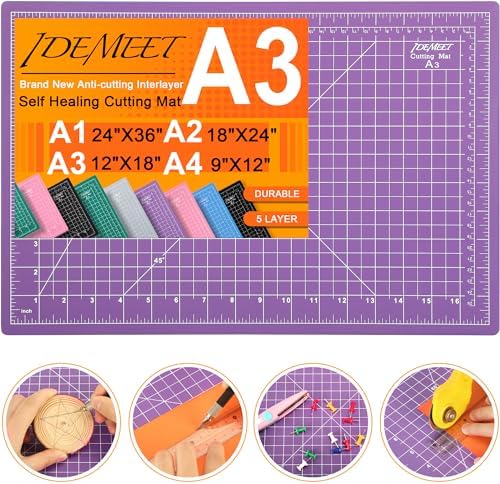 Thickened 18"x12" Self Healing Cutting Mat, Idemeet Rotary Cutting Sewing Mat by IDEMEET