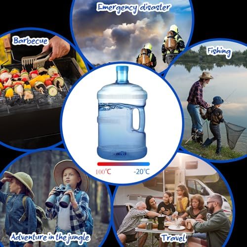 Bokon 2 Pieces Water Jugs Round Plastic Water Bottle - Image 3