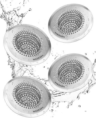 4 Pack Kitchen Sink Drain Strainer, Patented Reversible Chain Mesh Basket by Wokdada