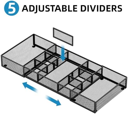 Marbrasse Expandable Desk Drawer Organizer, Mesh Drawer Organizer Tray - Image 3