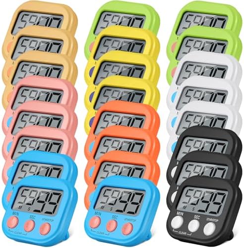 Weewooday 24 Pcs Digital Kitchen Timer Magnetic Timer Bulk On/Off Switch Minute by Weewooday