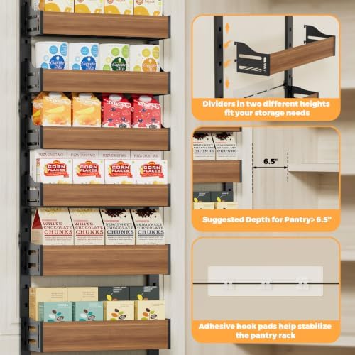 8-Tier Pantry Door Organizer, Over the Door Pantry Organizer - Image 3