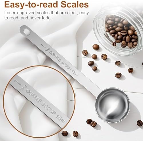 4PCS Coffee Scoop Spoons, 15ML Stainless Steel Measuring Spoons - Image 3